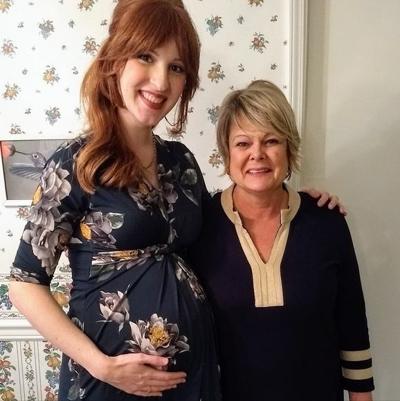 Pink Blush Peach Love Floral Maternity Maxi - Picture 5 of 5